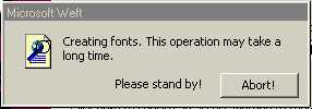 Creating Font Objects Message